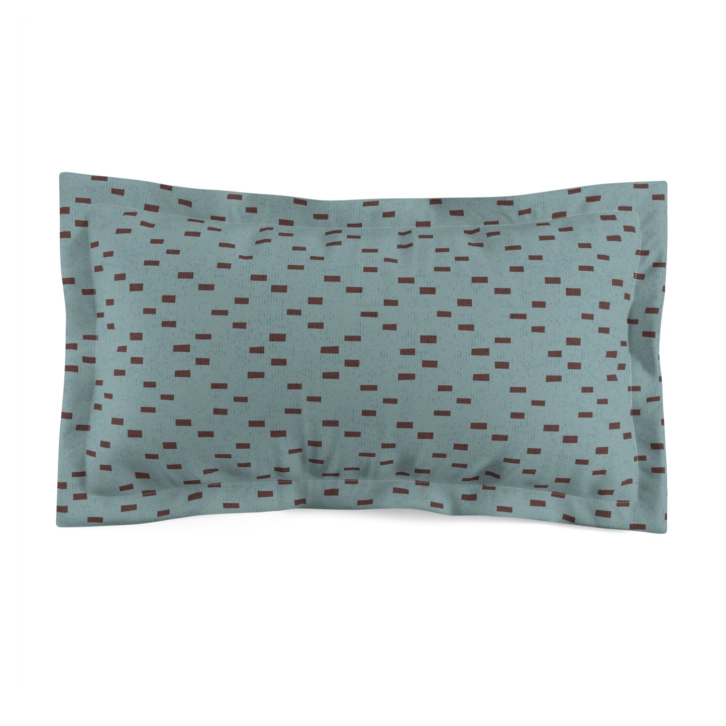 Mid-Century Modern Pillow Sham in Light Teal and Brown. Original Abstract Pattern Pairs with Duvets. Standard & King Sizes.