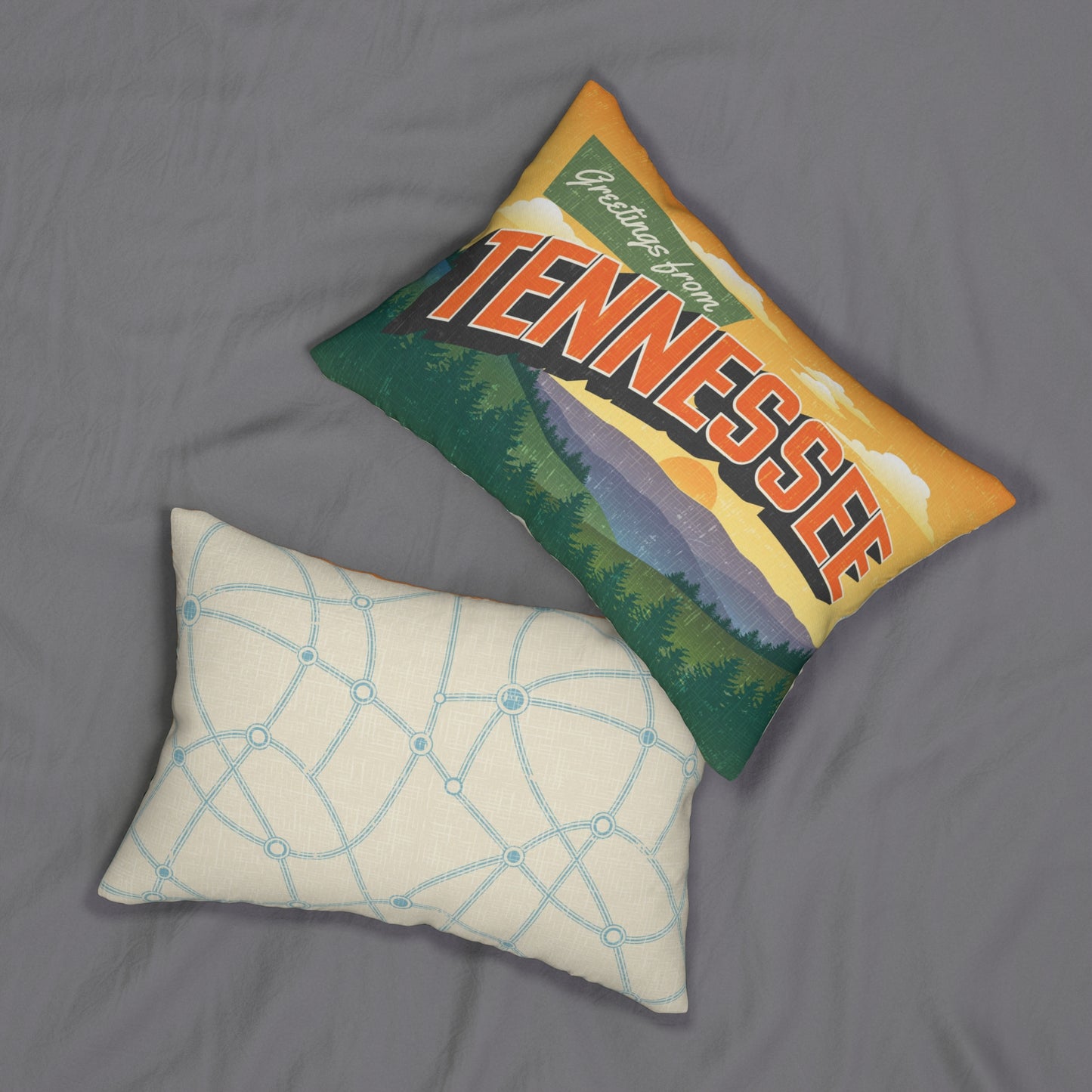 Custom Printed  20" x 14" Throw Pillow with Vintage State Postcard Design- All 50 States Available- Pillow Insert Included