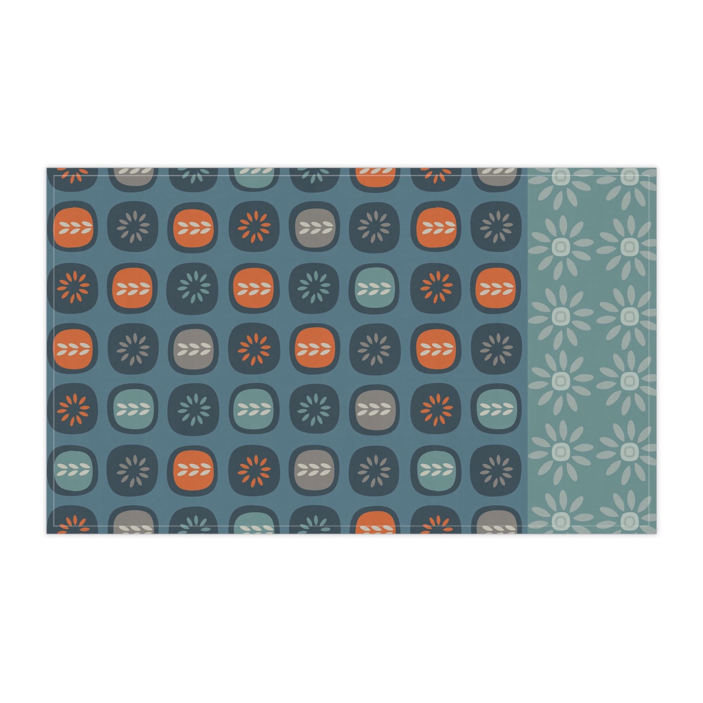 Scandinavian Inspired Kitchen Towel, Blue Pattern. 100% Cotton, 18'' x 30''.