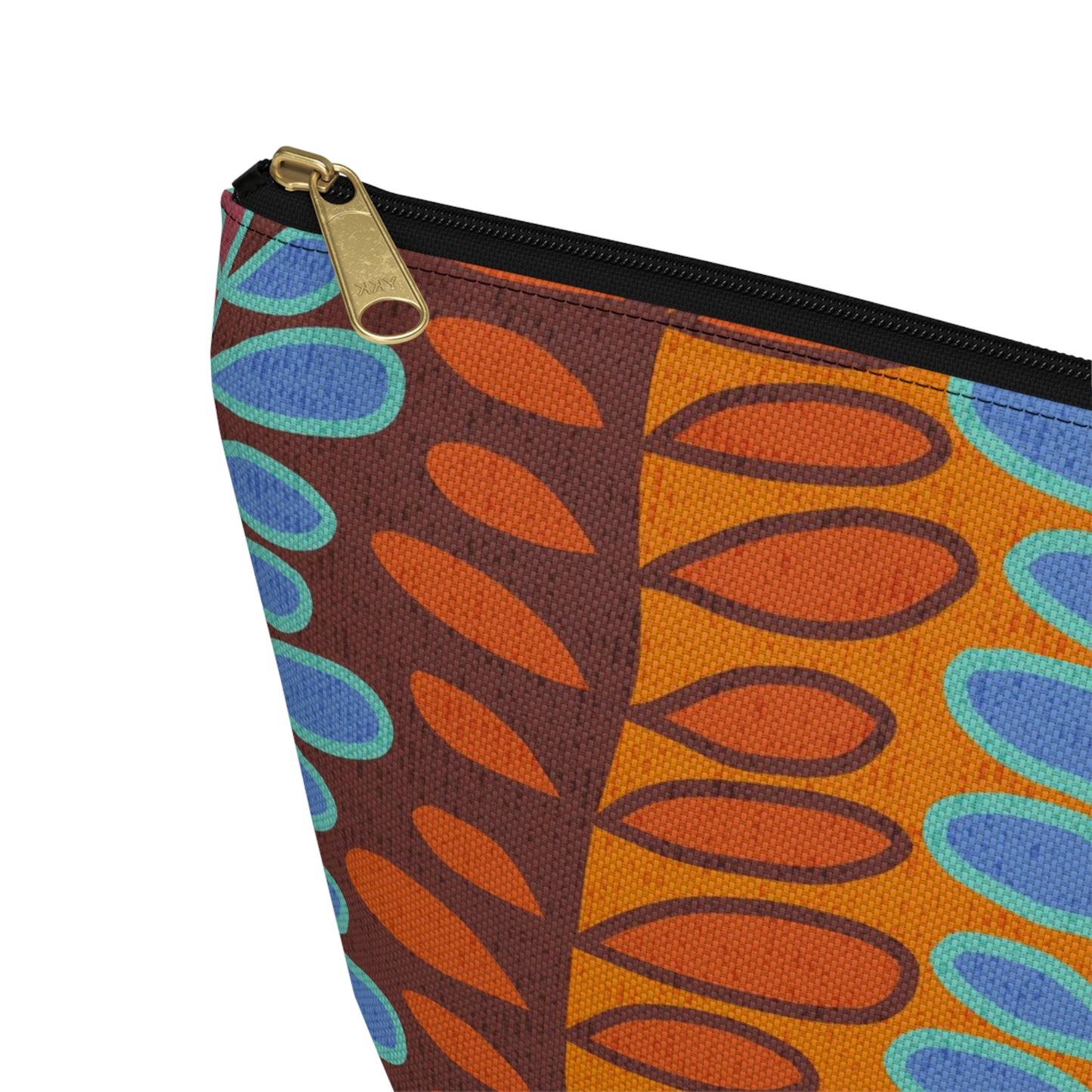 Custom Boho Leaf and Vine Printed Zipper Pouch. 2 sizes available