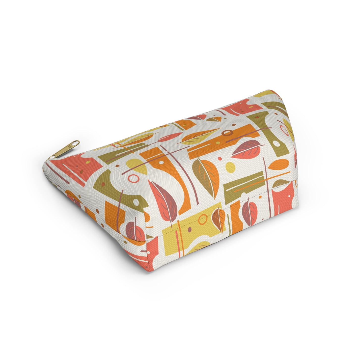 Zipper Pouch with Abstract Mid Century Leaf Print. 2 Sizes Available.