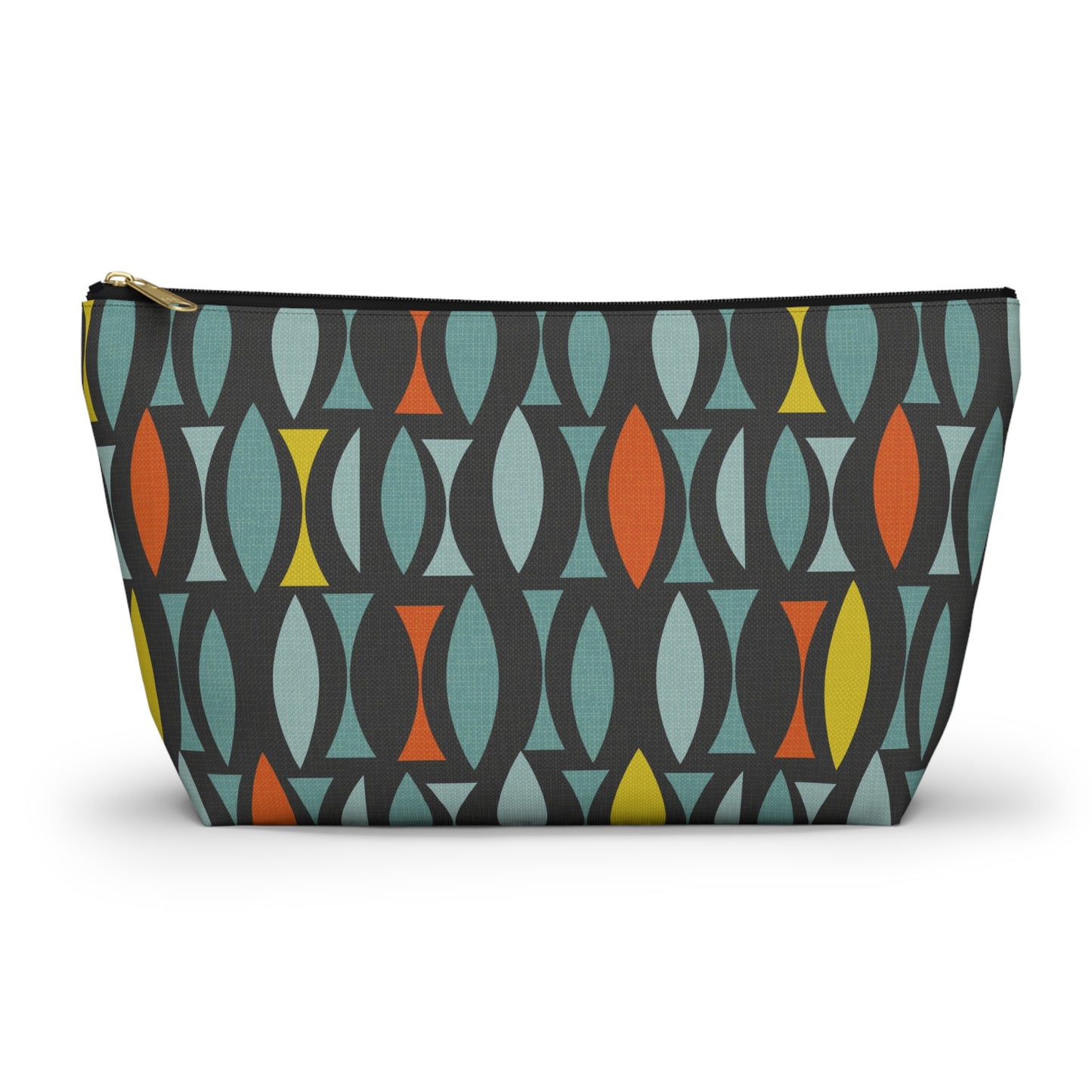 Zipper Pouch with Colorful Abstract Mid Century Print. 2 Sizes Available.