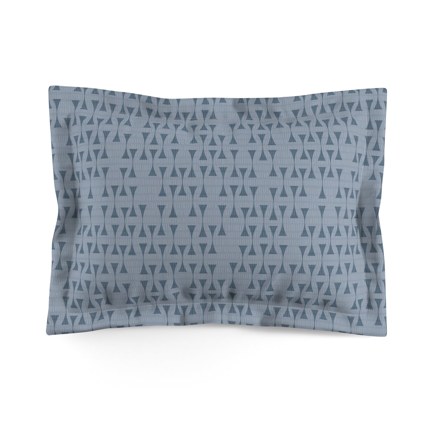 Mid-Century Modern Pillow Sham in Blues with Subtle Texture. Original Abstract Pattern. Pairs with Duvets. Standard and King Sizes.