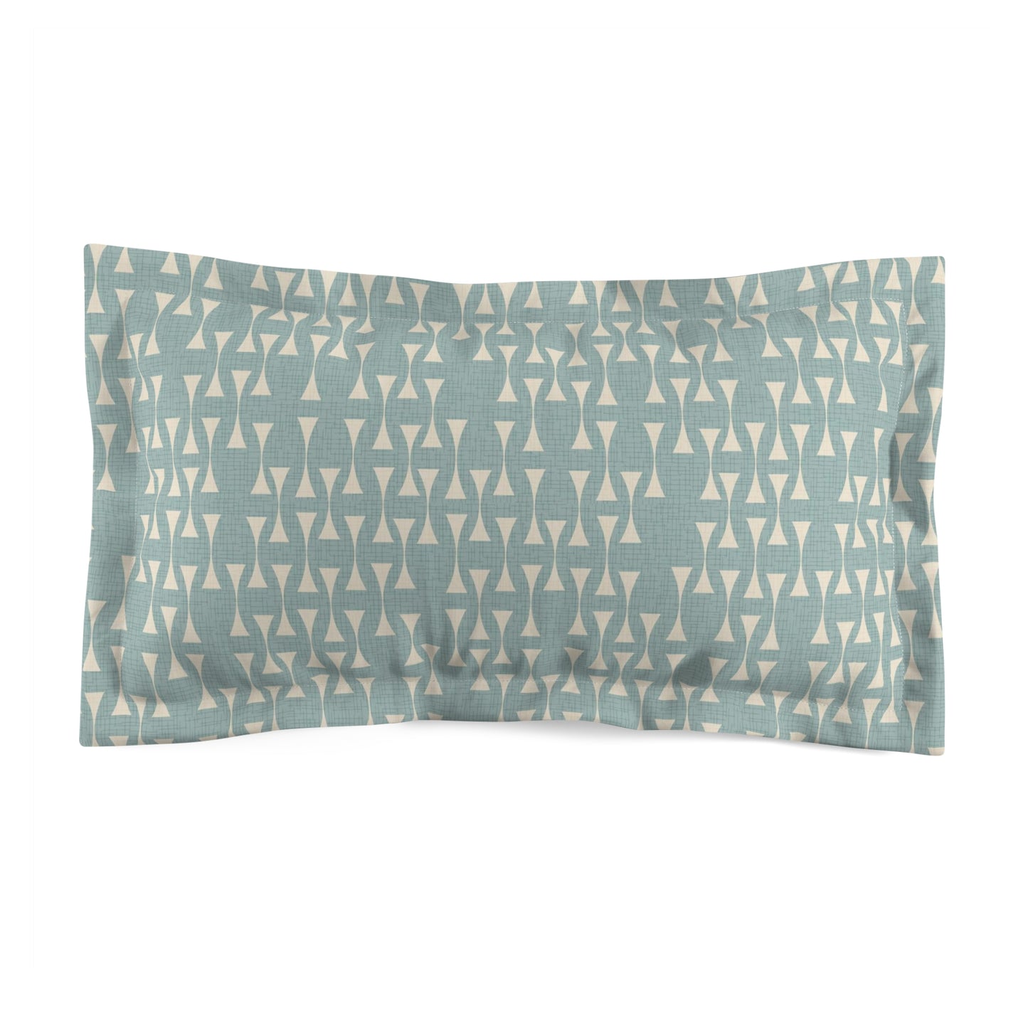 Coordinating Pillow Sham in Aqua Blue and Cream. Pairs with Duvets. Standard and King Sizes.