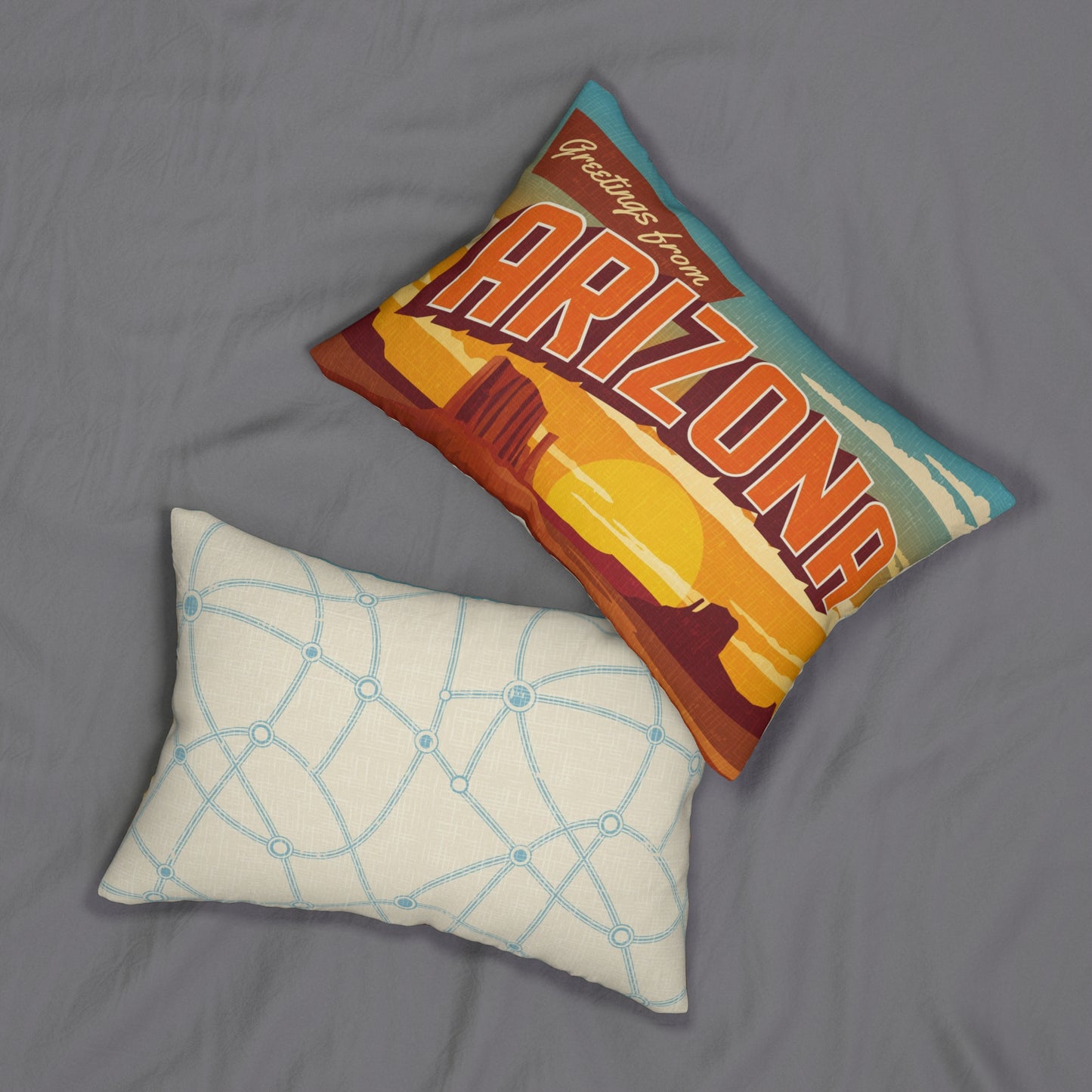 Custom Printed  20" x 14" Throw Pillow with Vintage State Postcard Design- All 50 States Available- Pillow Insert Included