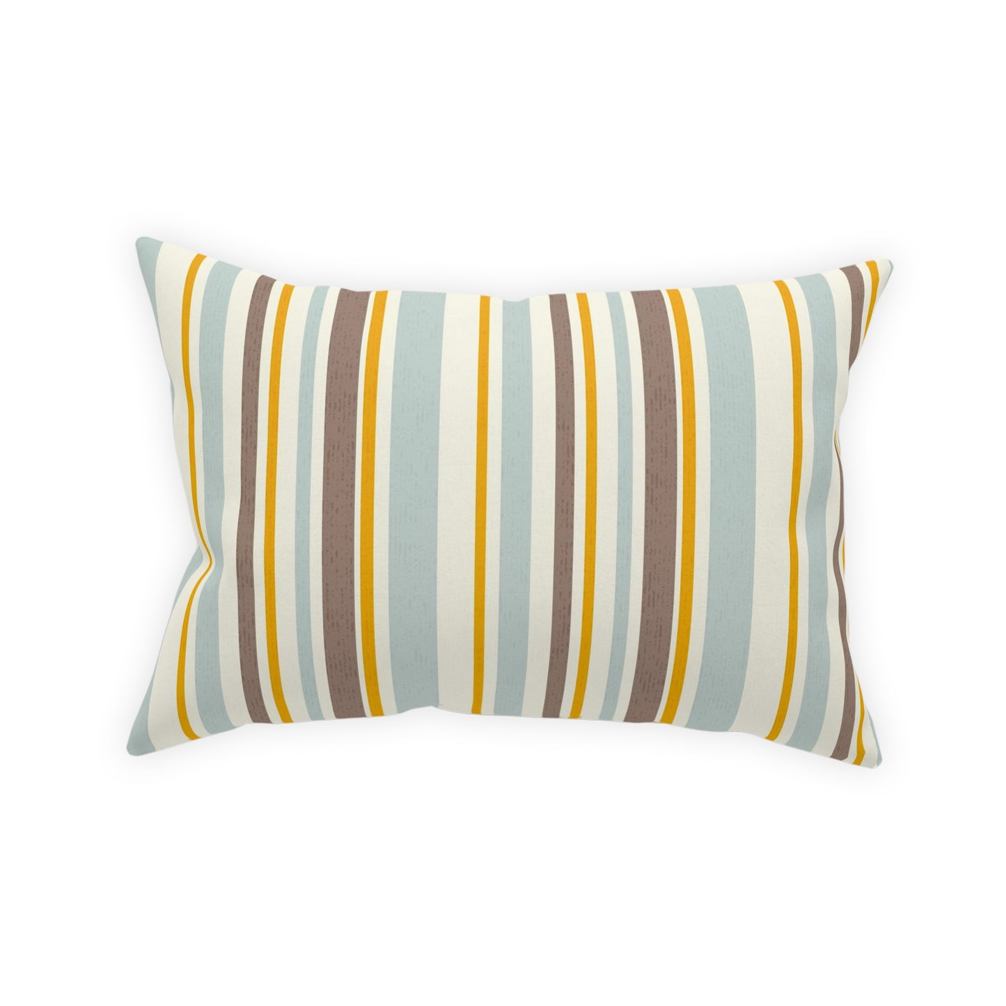 Accent Pillow with Retro Flower Power Daisy Pattern on the front, Matching Stripes on the back. 5 sizes. Pillow Insert Included