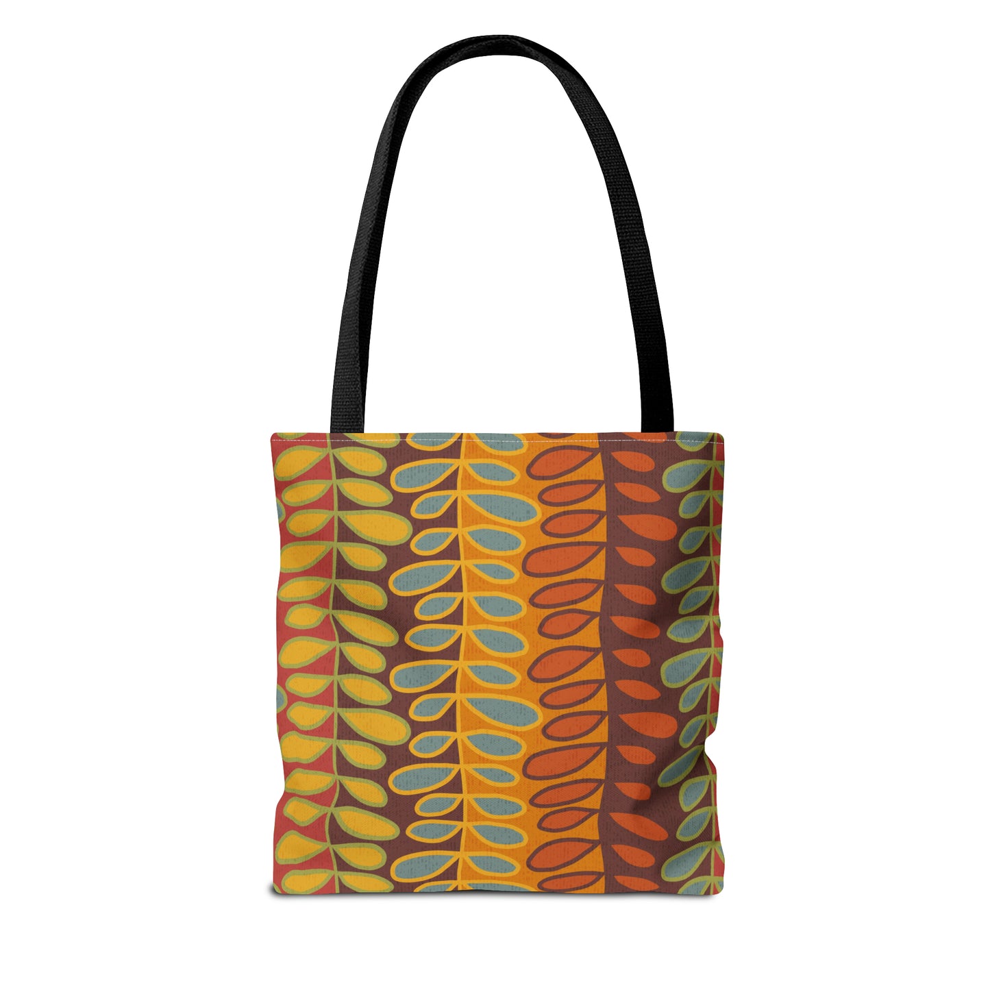 Free-Spirited Boho Style Tote Bag with Hand Drawn Leaf and Vine Print. Available in 3 sizes.