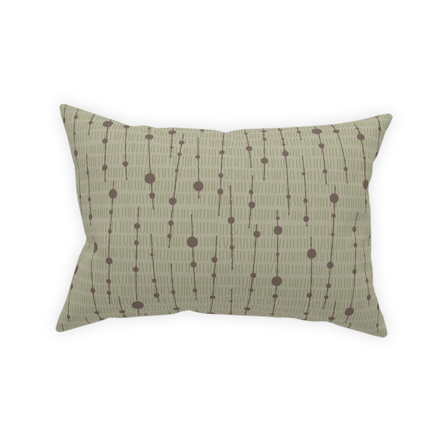 Mid Century Accent Pillow in Cream, Red, Sage Green and Gold. A Different Pattern Printed on Each Side. 5 sizes. Pillow insert included.