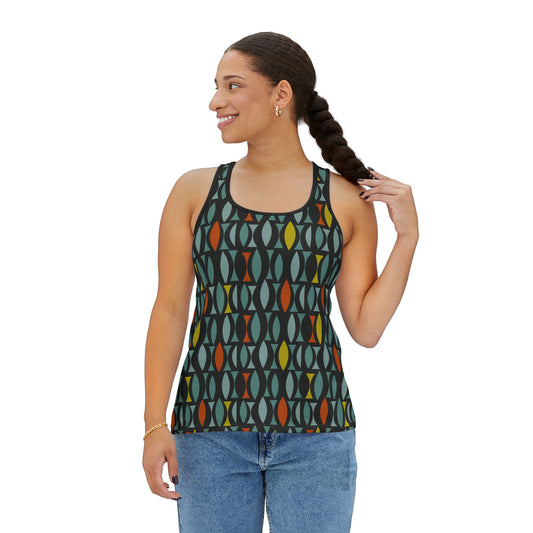 Women's Colorful Abstract All Over Print Tank Top- Multi