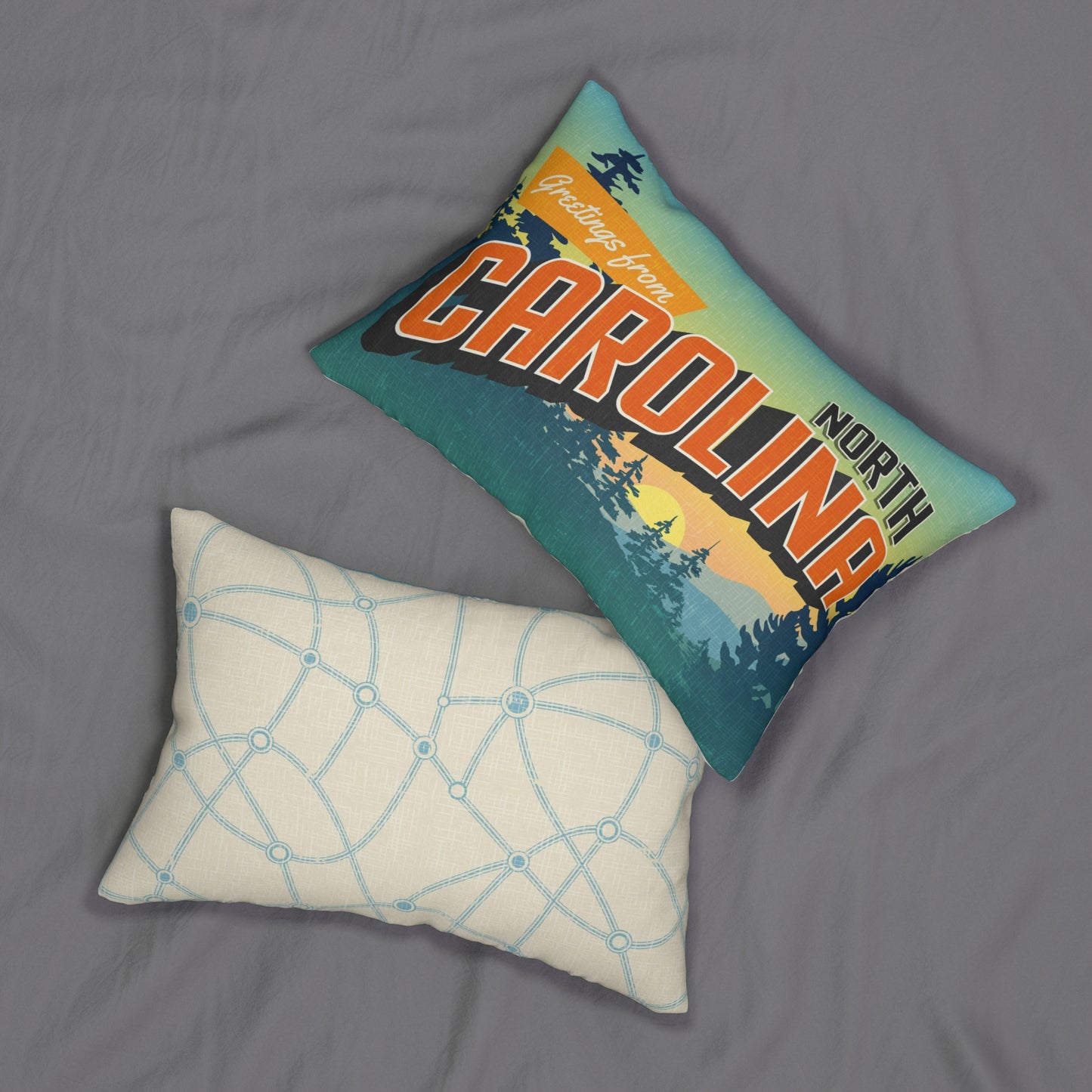 Custom Printed  20" x 14" Throw Pillow with Vintage State Postcard Design- All 50 States Available- Pillow Insert Included