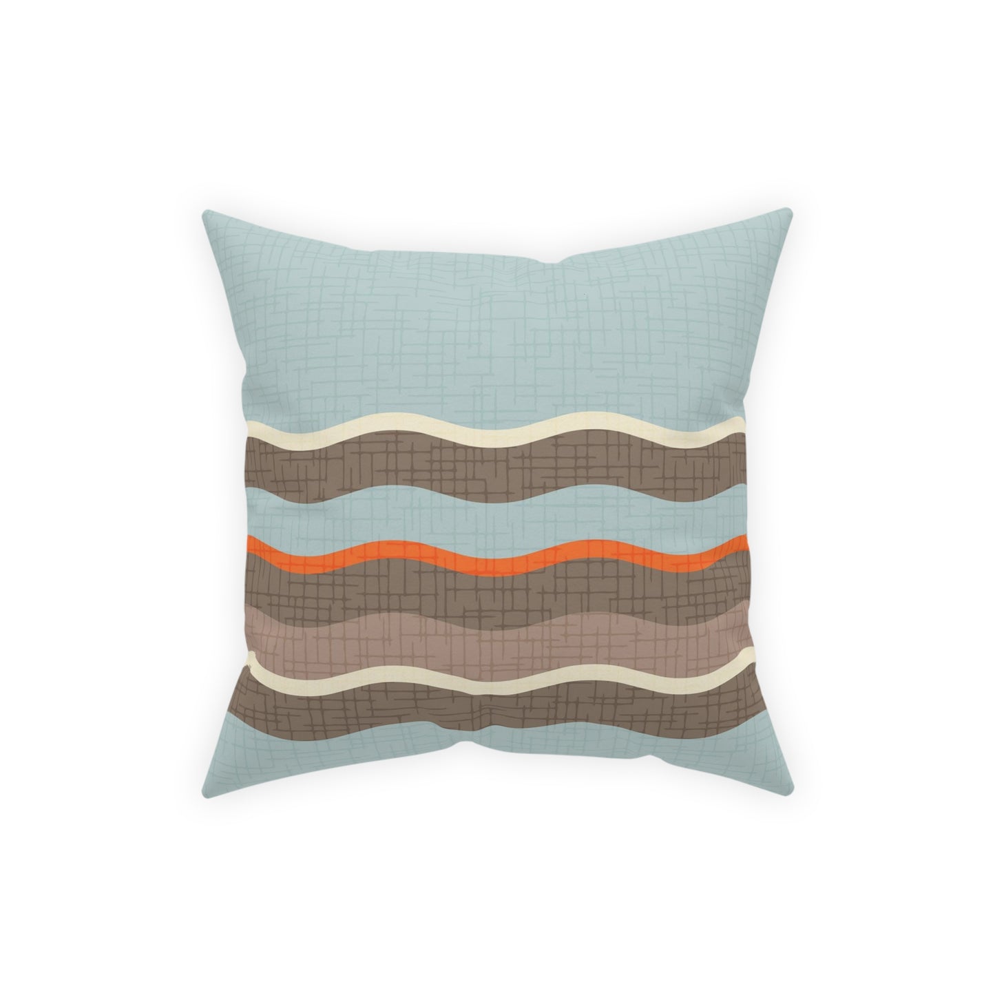 Cute Accent Pillow with Wavy Stripes on Pale Blue. Each Side has a Different Stripe Pattern. 5 Sizes. Pillow Insert Included.