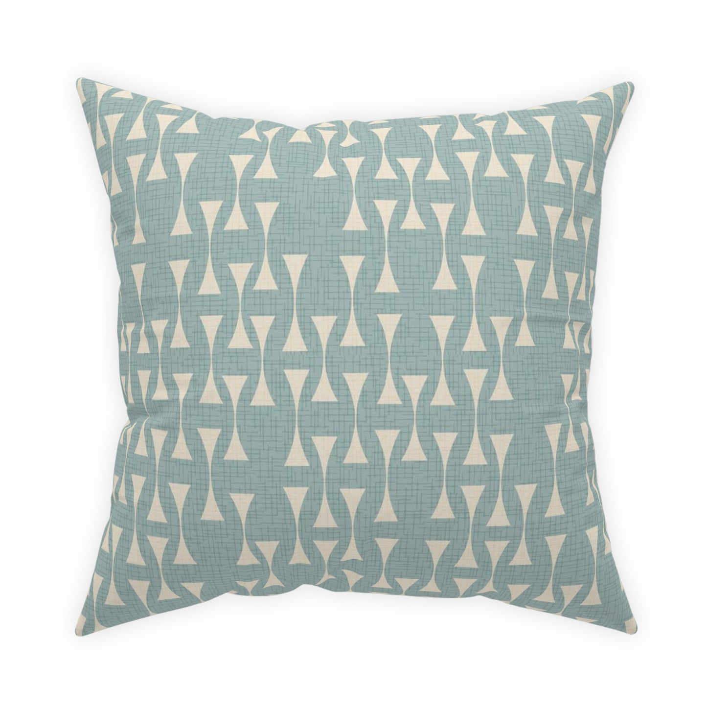 Accent Pillow with 2 Abstract Mid-Century Patterns in Cream, Mint, Muted Red and Gold. 5 sizes. Pillow Insert included.