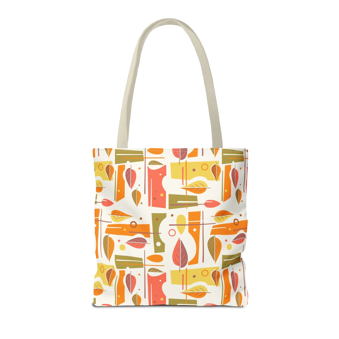 Tote Bag with Abstract Mid Century Leaf Print. Available in 3 sizes.