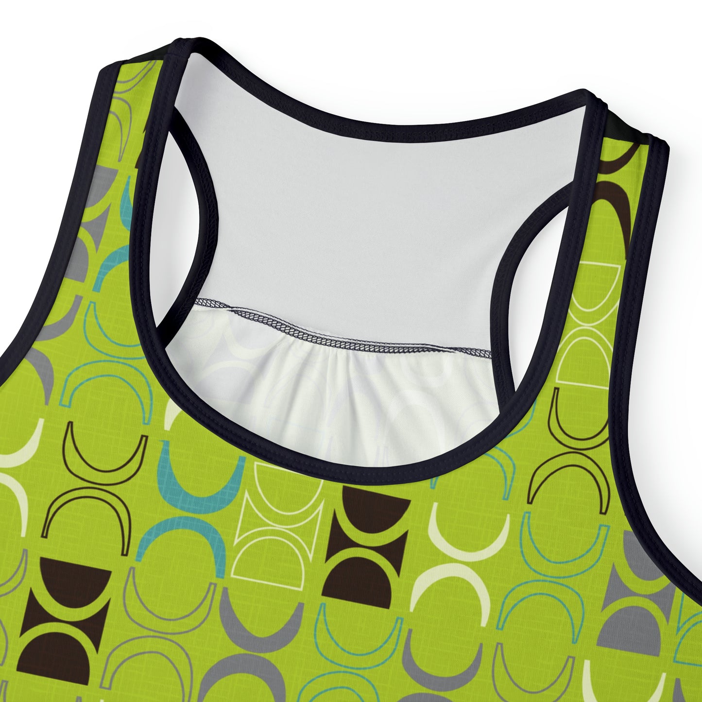 Women's Retro Abstract All Over Print Tank Top- Lime Green