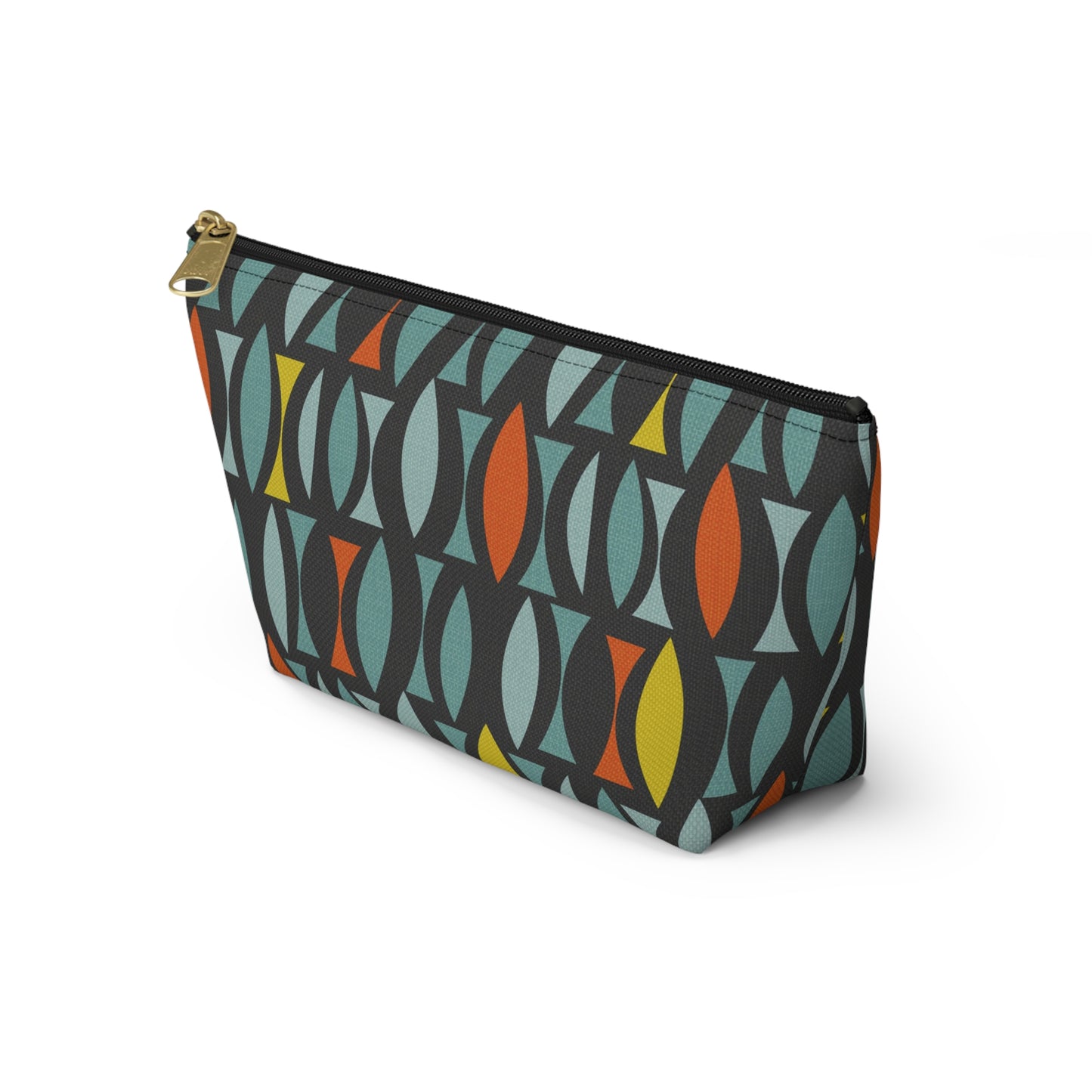 Zipper Pouch with Colorful Abstract Mid Century Print. 2 Sizes Available.