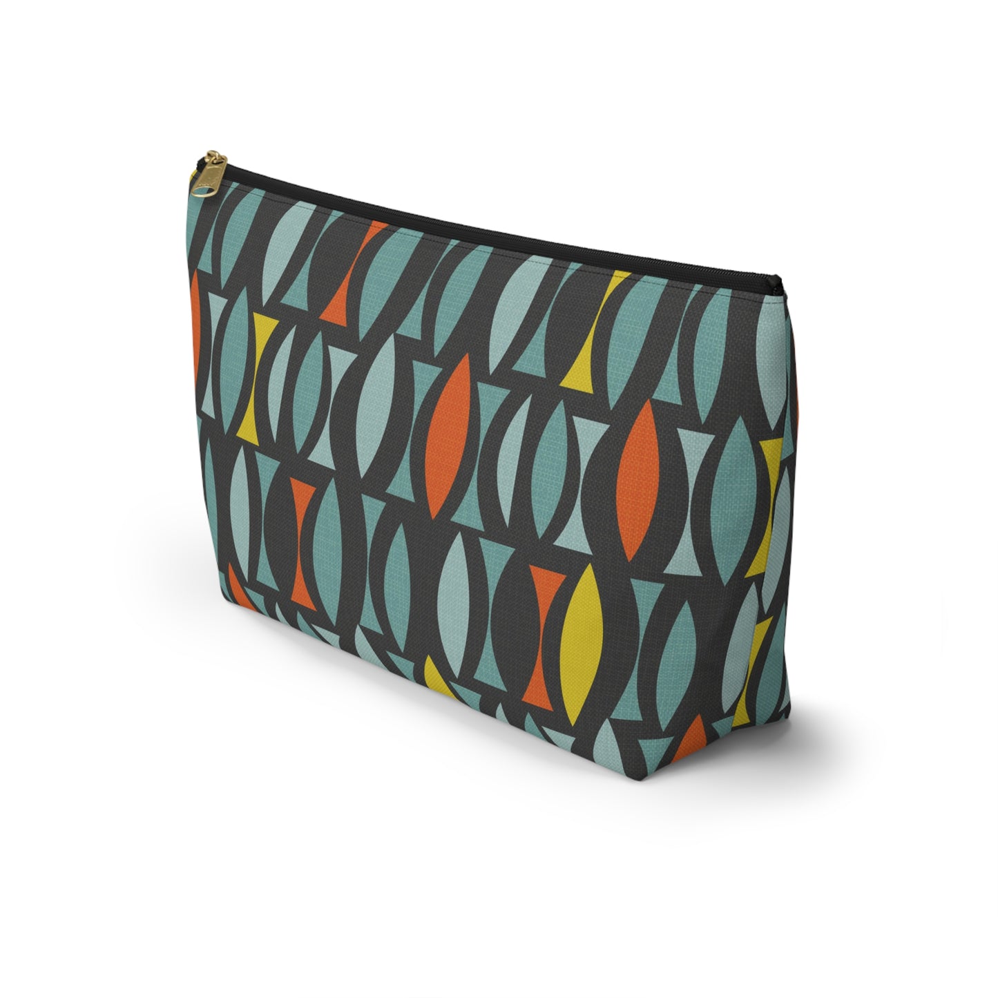 Zipper Pouch with Colorful Abstract Mid Century Print. 2 Sizes Available.