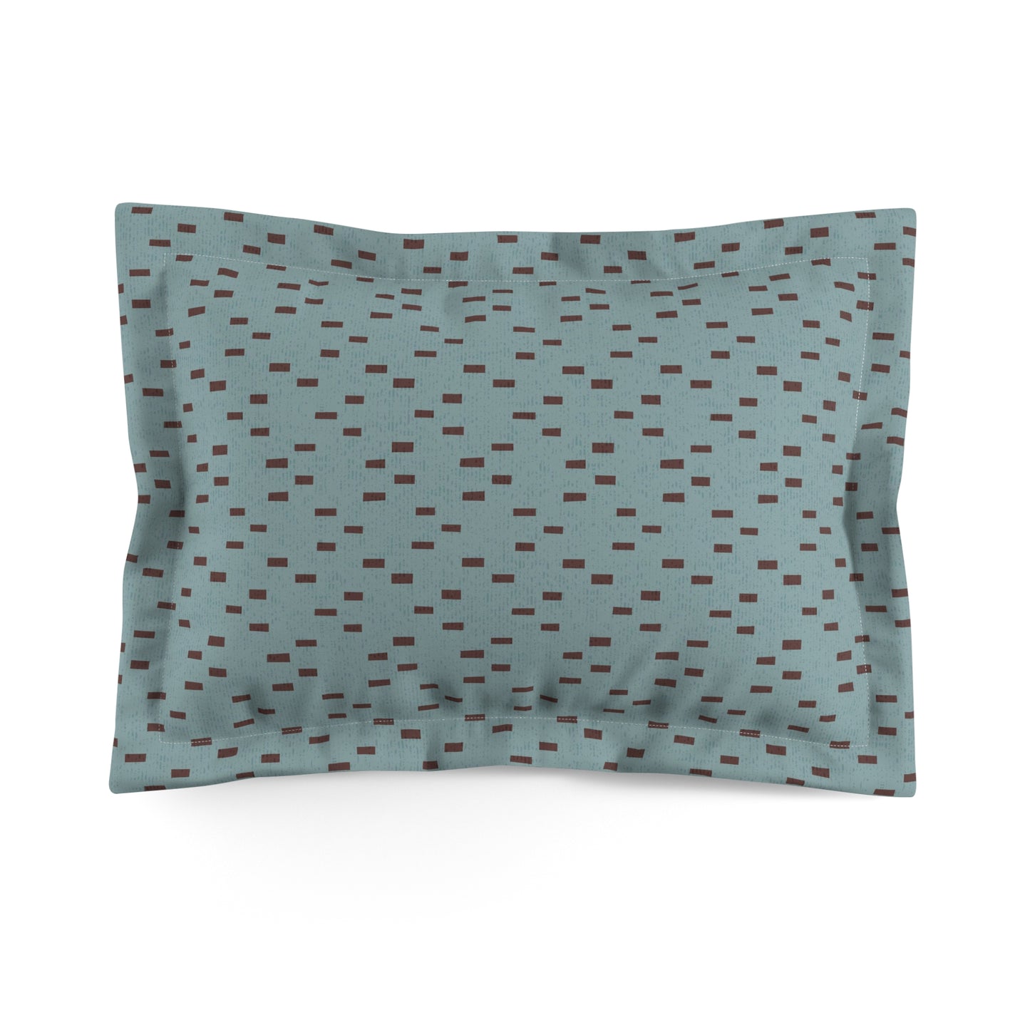 Mid-Century Modern Pillow Sham in Light Teal and Brown. Original Abstract Pattern Pairs with Duvets. Standard & King Sizes.