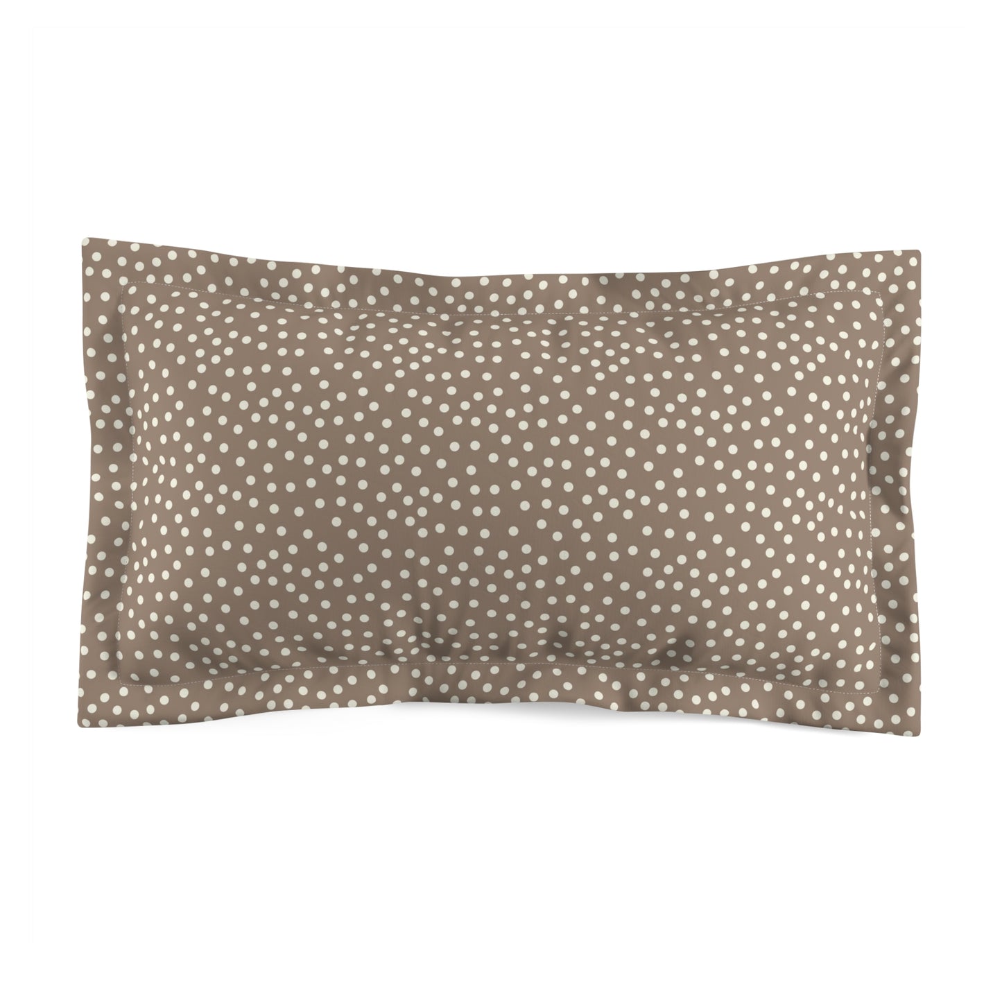 Pillow Sham in Brown and Cream Dot Pattern. Pairs with Duvets. Standard and King Sizes.