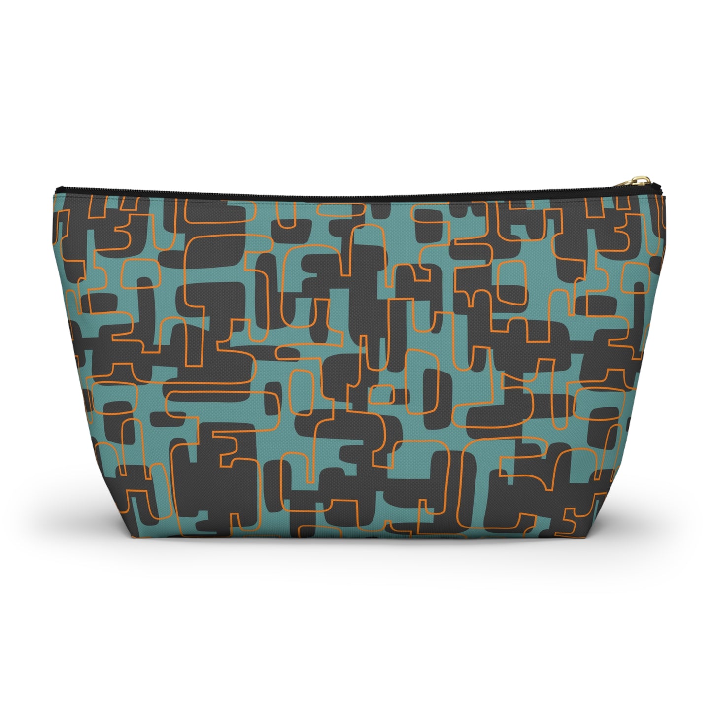 Zipper Pouch with Abstract Mid Century Modern Print. 2 Sizes Available.