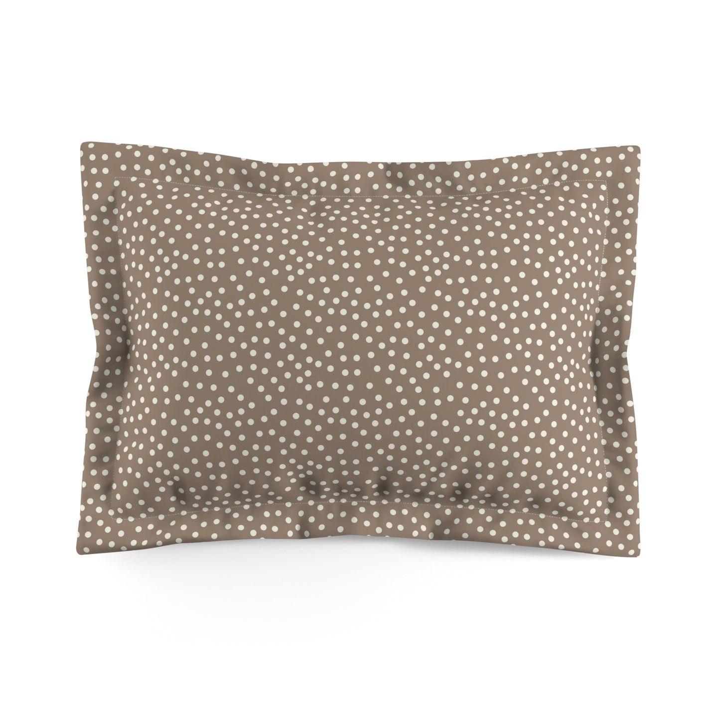 Pillow Sham in Brown and Cream Dot Pattern. Pairs with Duvets. Standard and King Sizes.