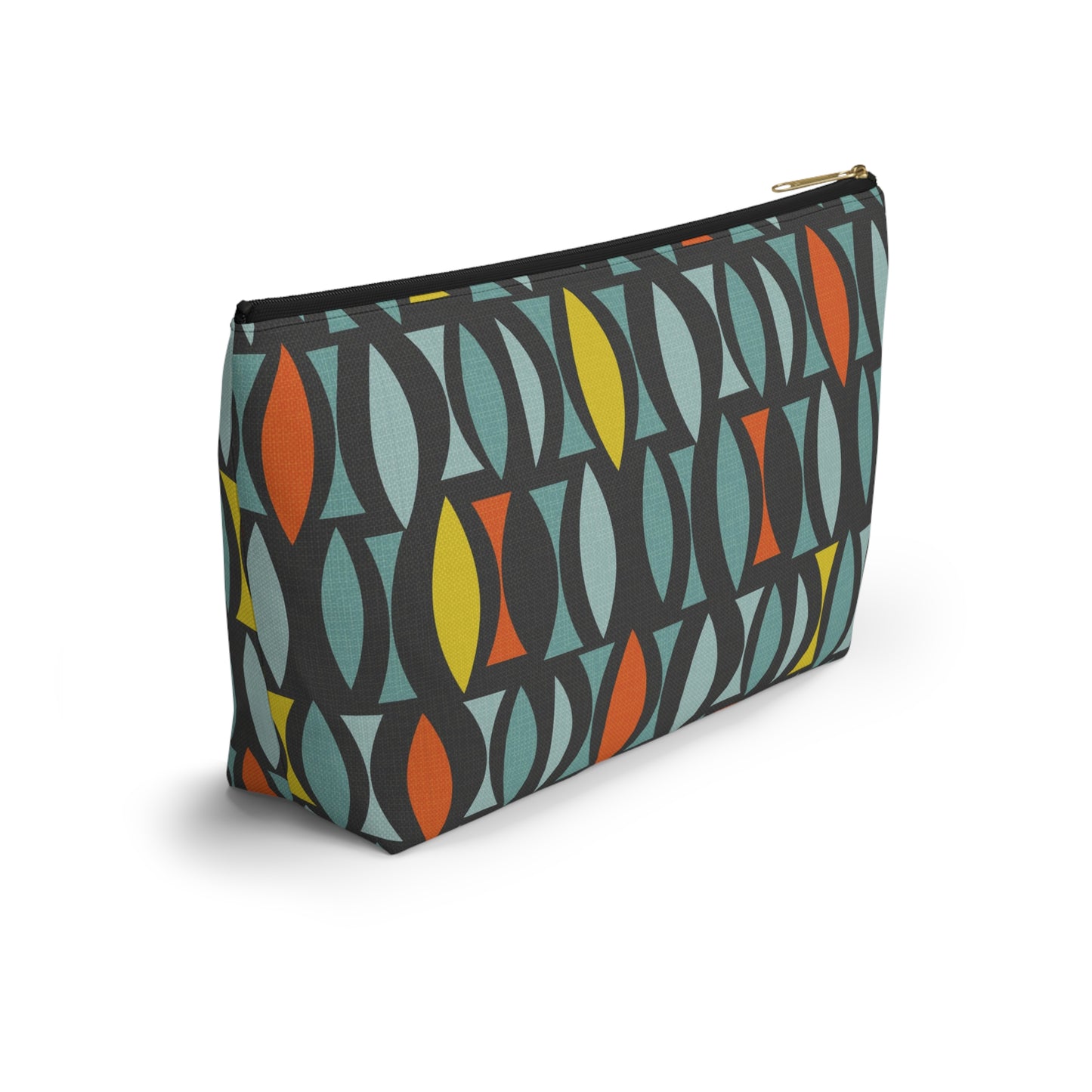 Zipper Pouch with Colorful Abstract Mid Century Print. 2 Sizes Available.