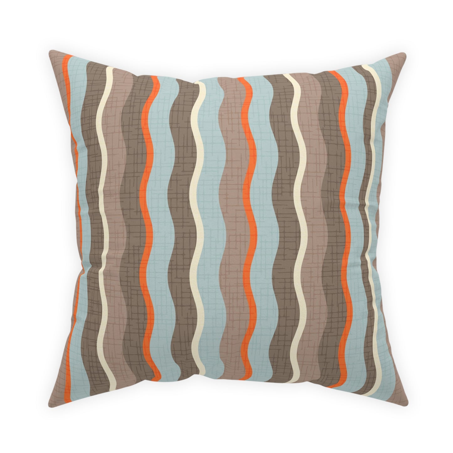 Cute Accent Pillow with Wavy Stripes on Pale Blue. Each Side has a Different Stripe Pattern. 5 Sizes. Pillow Insert Included.