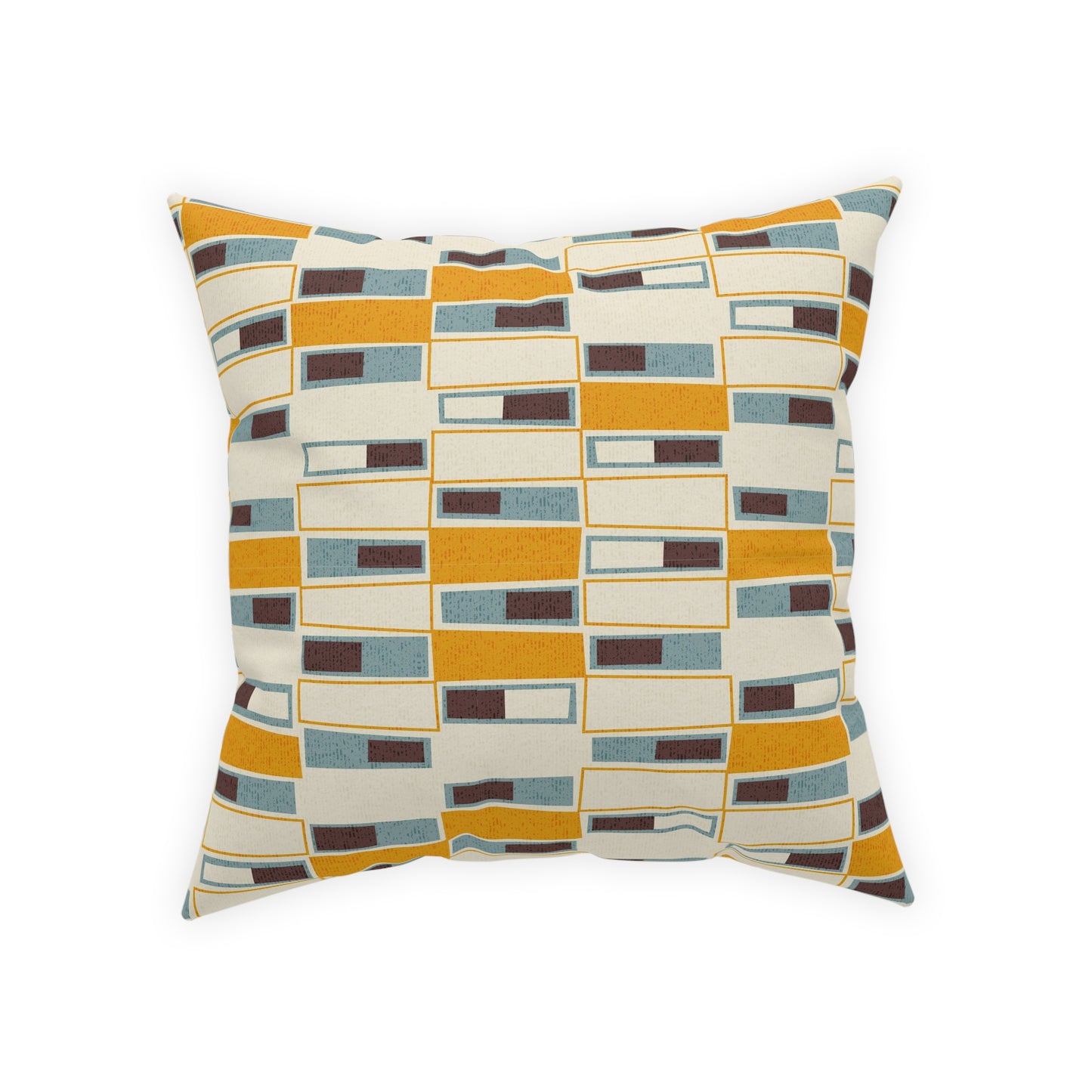 Accent Pillow with Mid-Century Geometric Patterns. A Different Coordinating Print on Each Side. 5 Sizes. Pillow Insert Included.