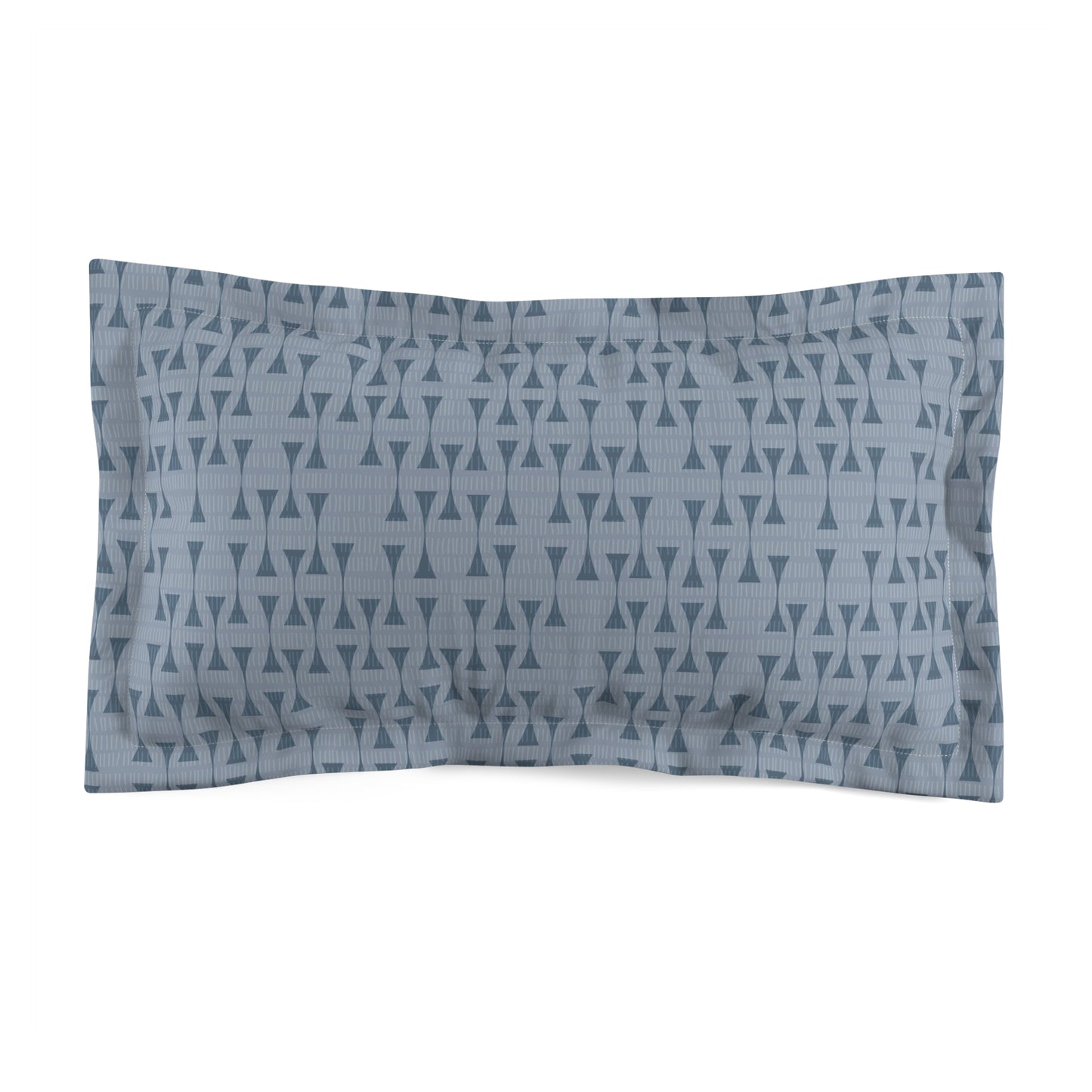 Mid-Century Modern Pillow Sham in Blues with Subtle Texture. Original Abstract Pattern. Pairs with Duvets. Standard and King Sizes.