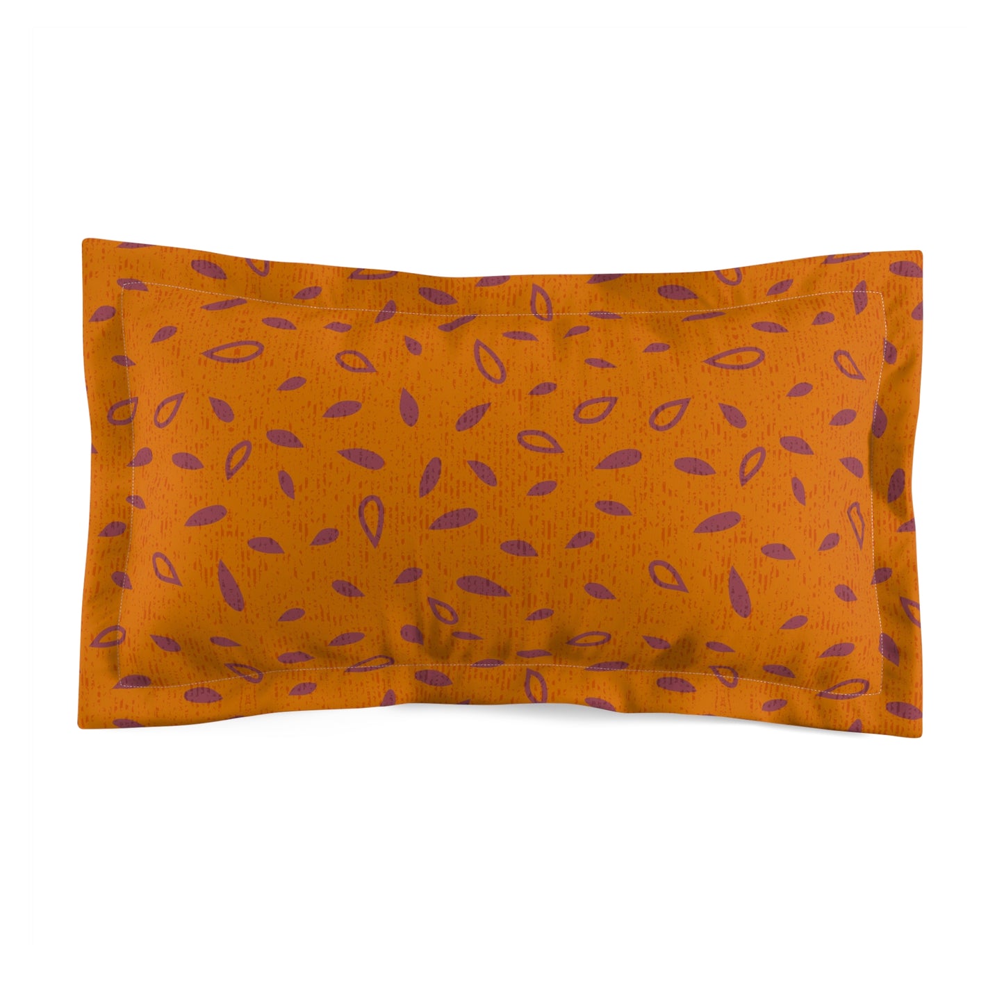 Boho Pillow Sham in Pumpkin Orange and Maroon. Original Boho Style Pattern. Pairs with Duvet Covers. 2 Sizes.