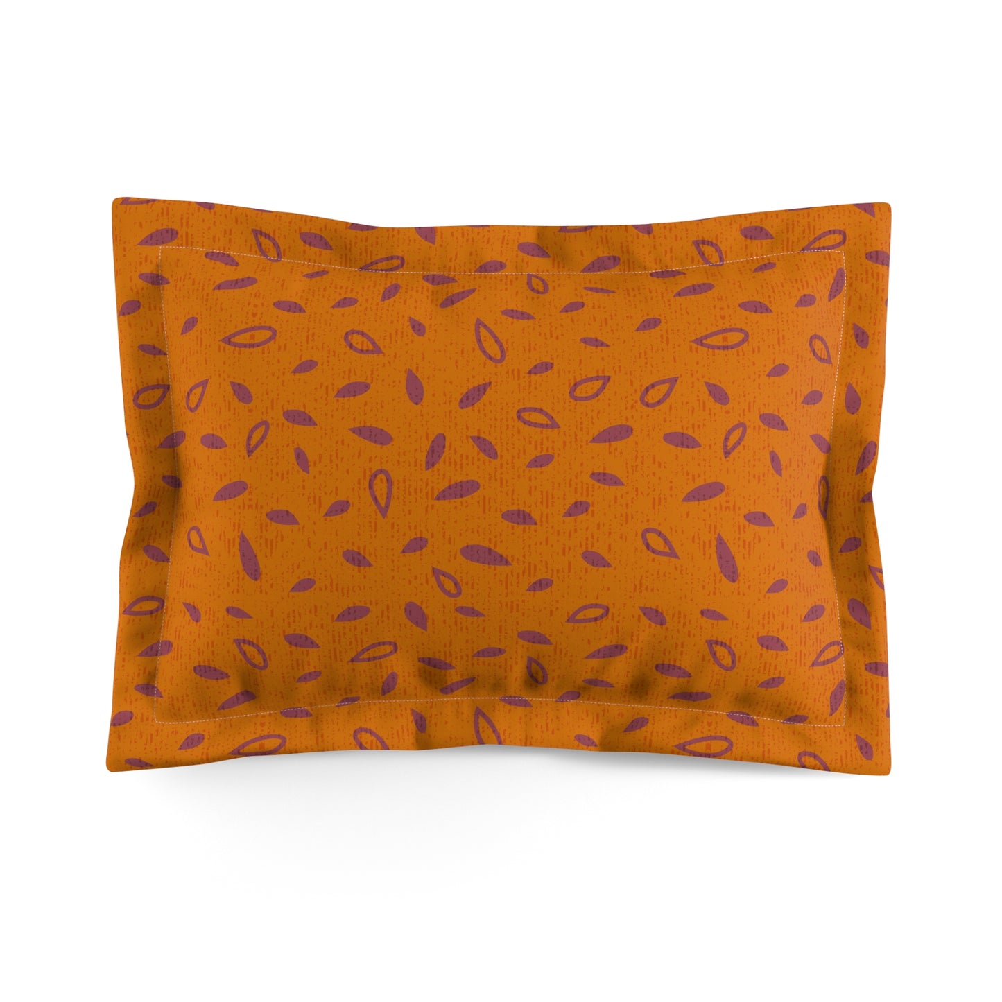 Boho Pillow Sham in Pumpkin Orange and Maroon. Original Boho Style Pattern. Pairs with Duvet Covers. 2 Sizes.