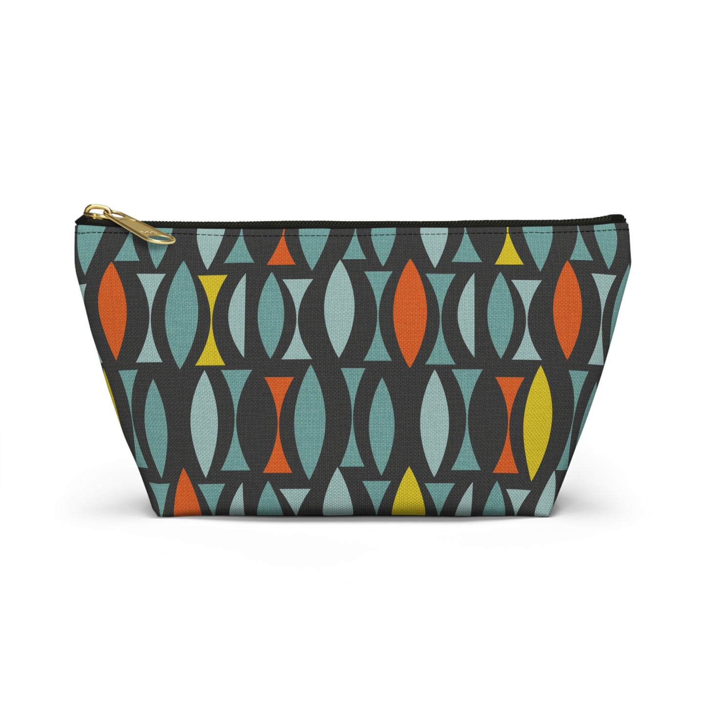 Zipper Pouch with Colorful Abstract Mid Century Print. 2 Sizes Available.