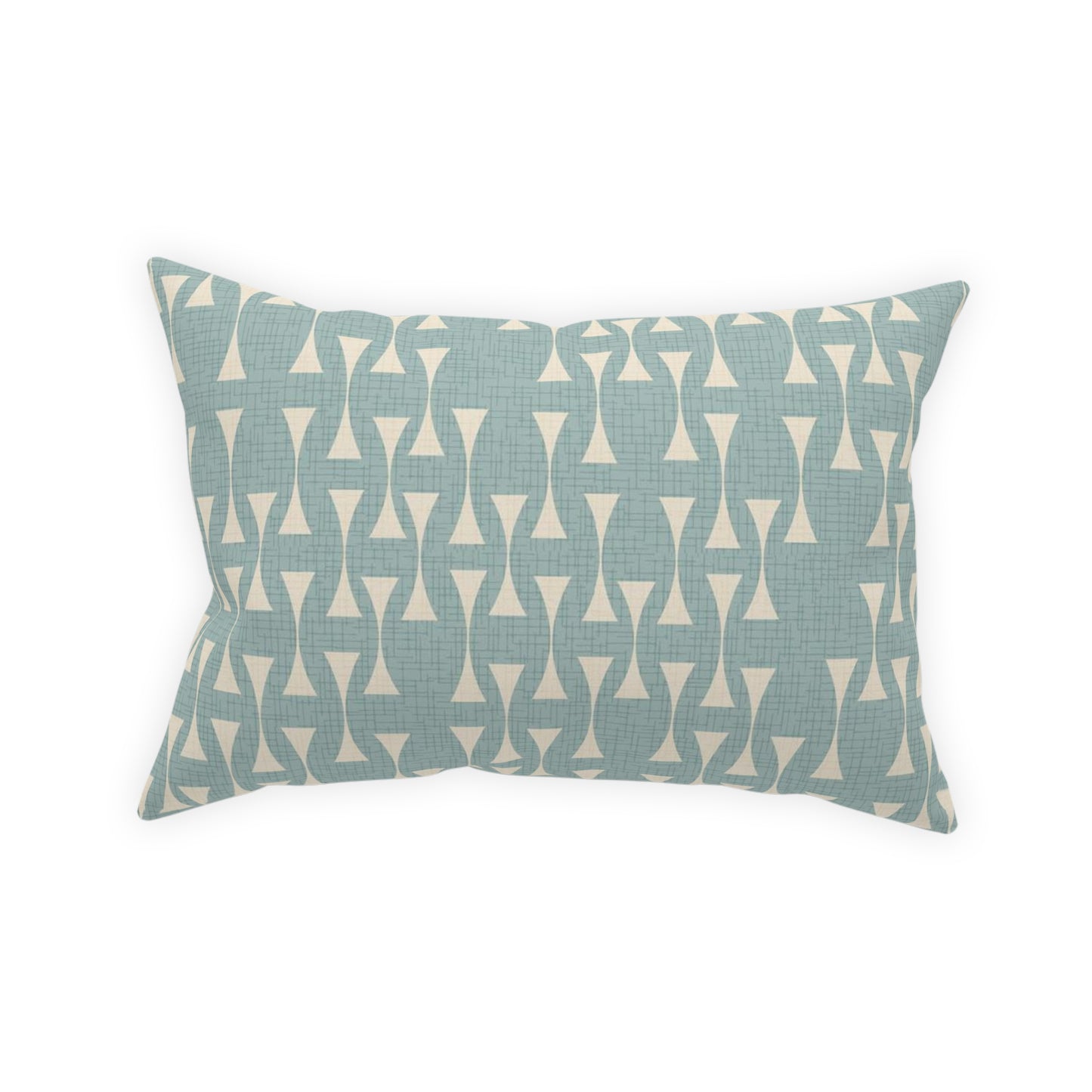 Accent Pillow with 2 Abstract Mid-Century Patterns in Cream, Mint, Muted Red and Gold. 5 sizes. Pillow Insert included.