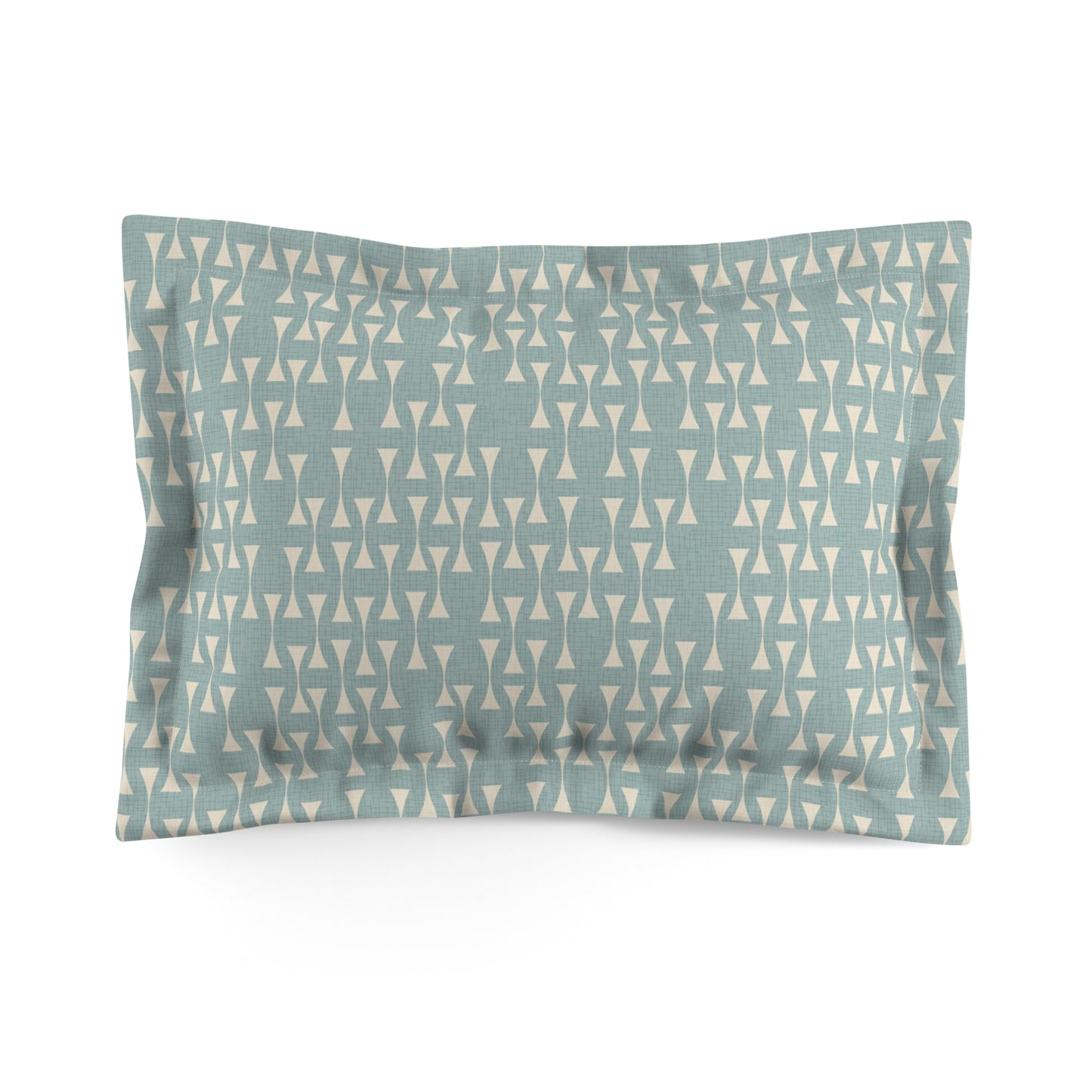 Coordinating Pillow Sham in Aqua Blue and Cream. Pairs with Duvets. Standard and King Sizes.