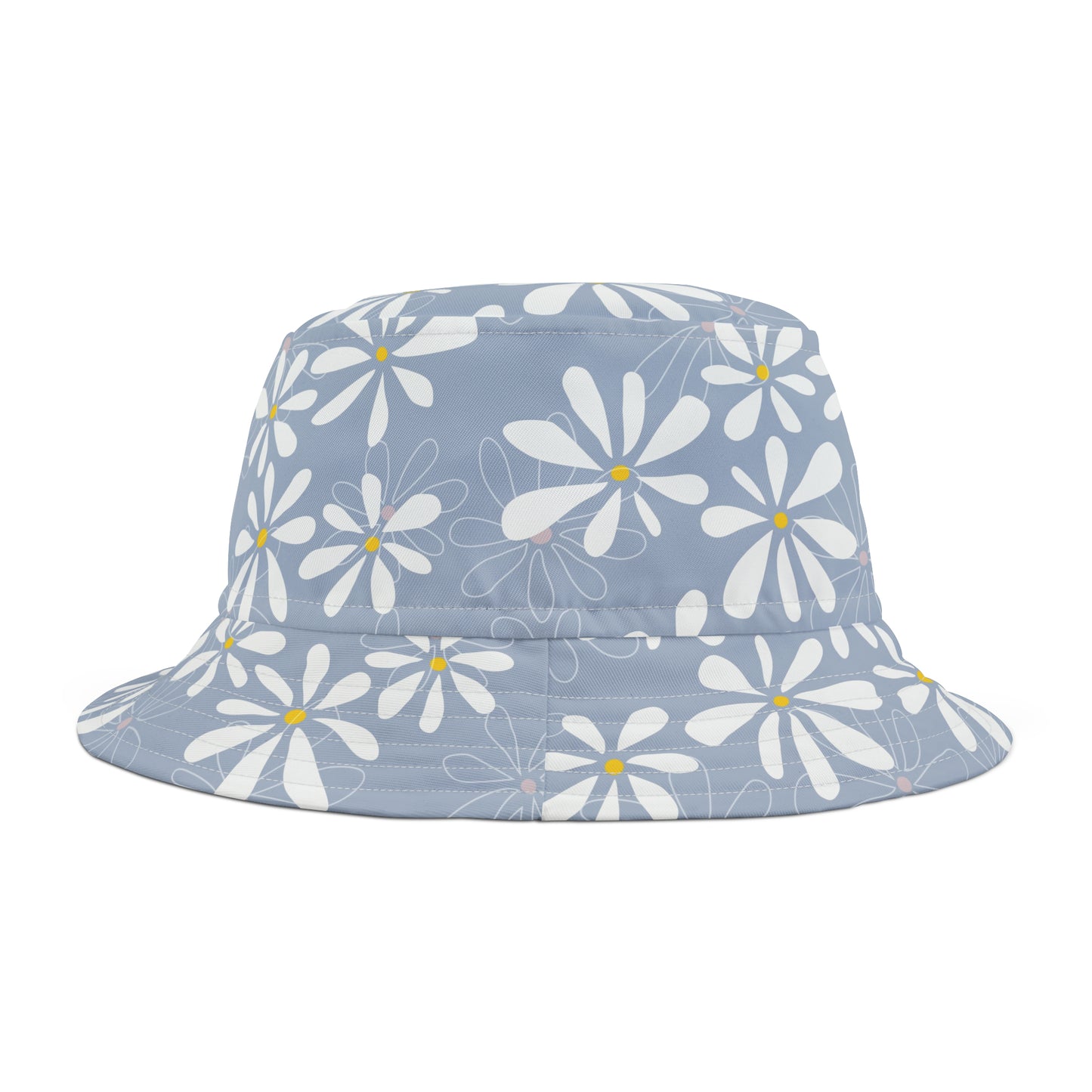 Summer Bucket Hat with Cheerful Daisy Print. Available in 2 sizes.