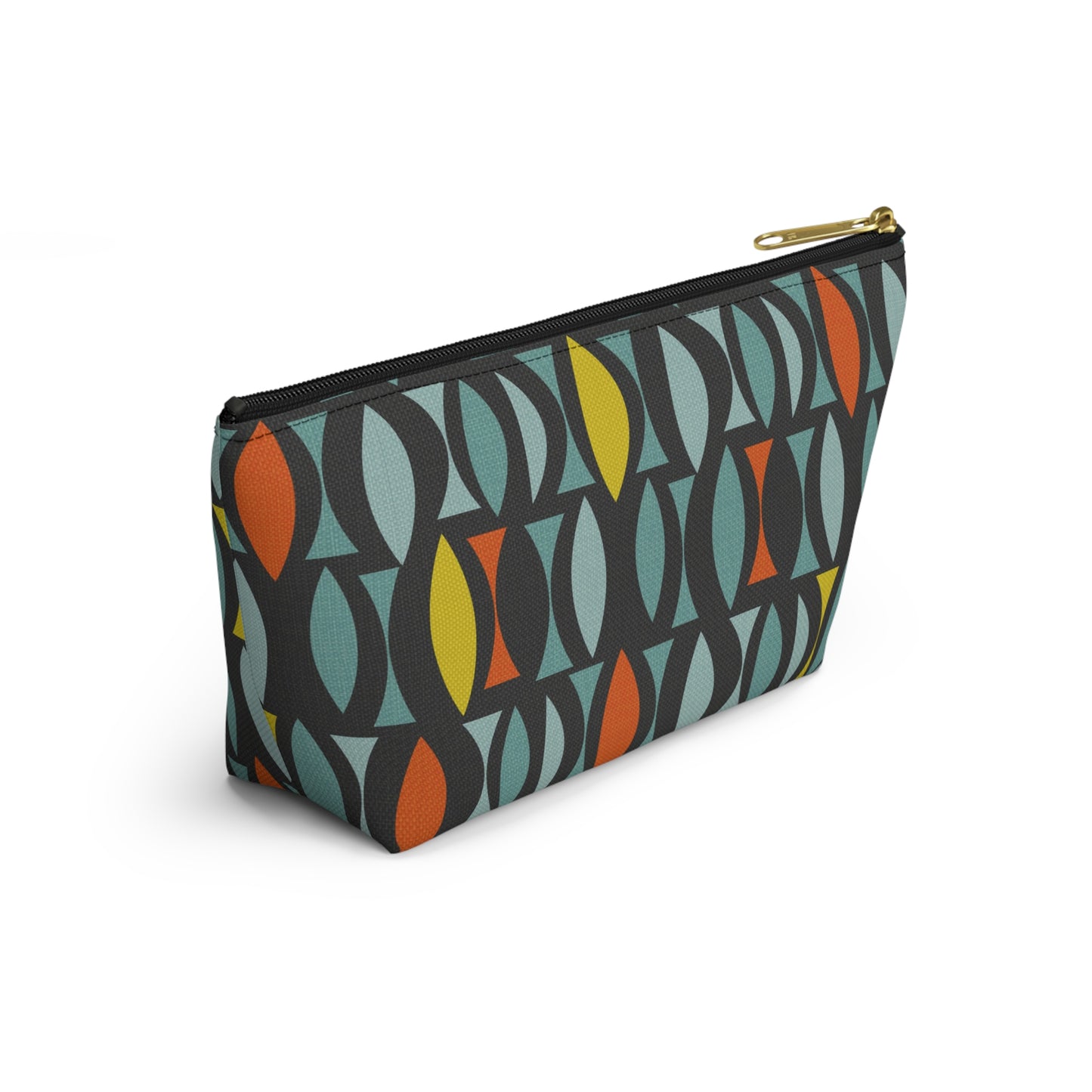 Zipper Pouch with Colorful Abstract Mid Century Print. 2 Sizes Available.