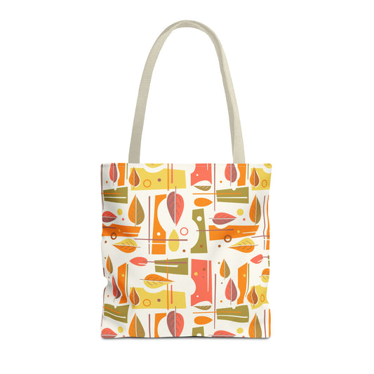 Tote Bag with Abstract Mid Century Leaf Print. Available in 3 sizes.