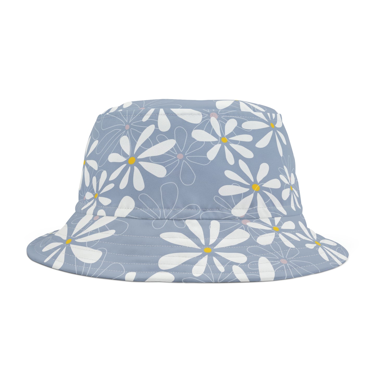 Summer Bucket Hat with Cheerful Daisy Print. Available in 2 sizes.