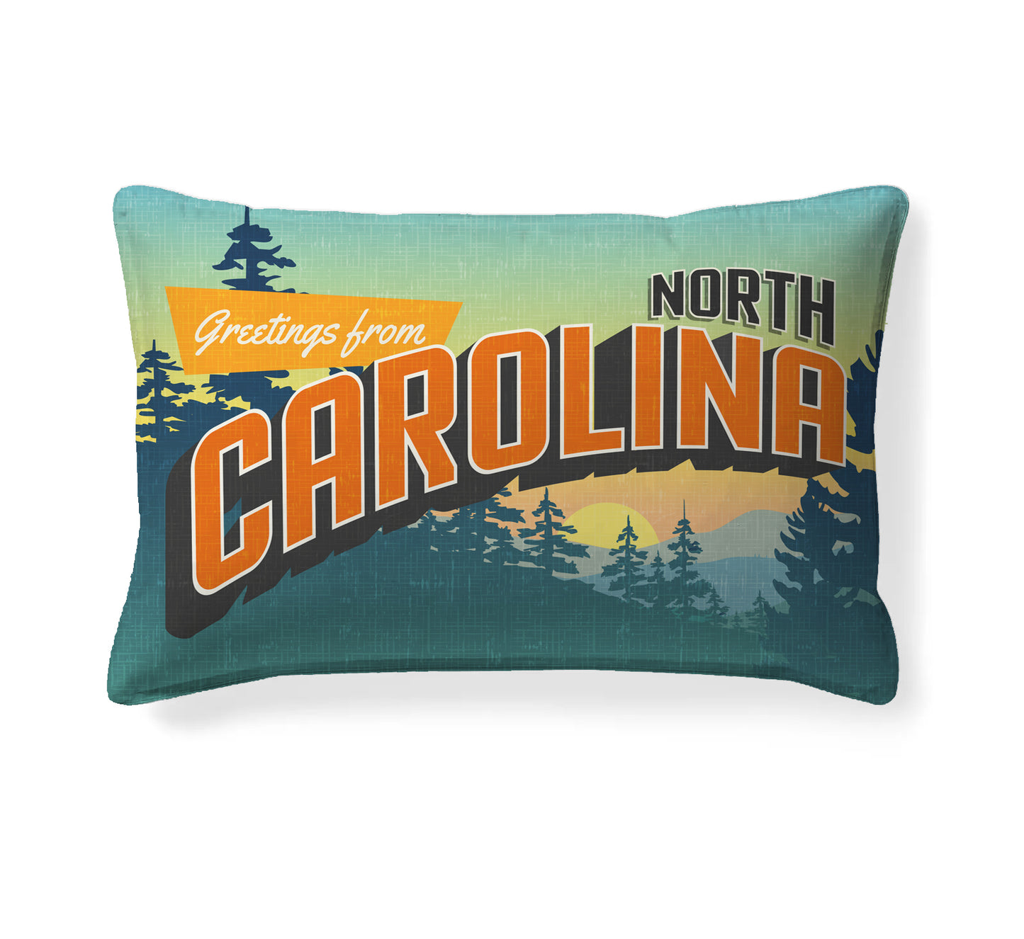 Custom Printed  20" x 14" Throw Pillow with Vintage State Postcard Design- All 50 States Available- Pillow Insert Included