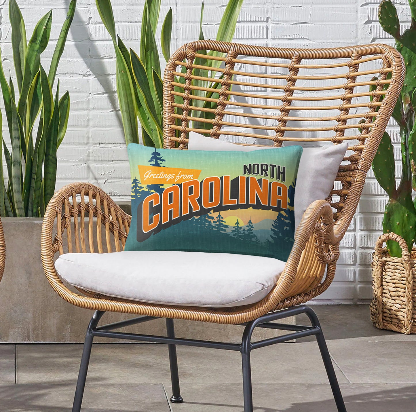 Custom Printed  20" x 14" Throw Pillow with Vintage State Postcard Design- All 50 States Available- Pillow Insert Included