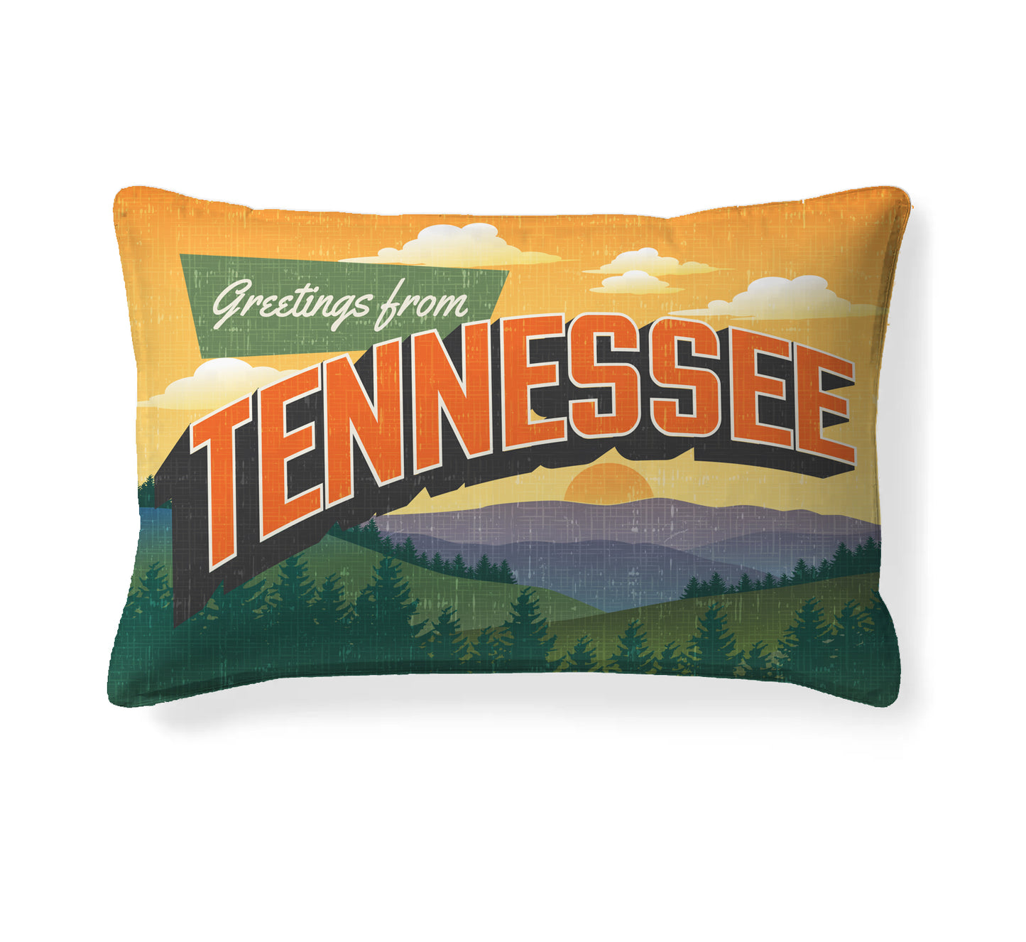 Custom Printed  20" x 14" Throw Pillow with Vintage State Postcard Design- All 50 States Available- Pillow Insert Included