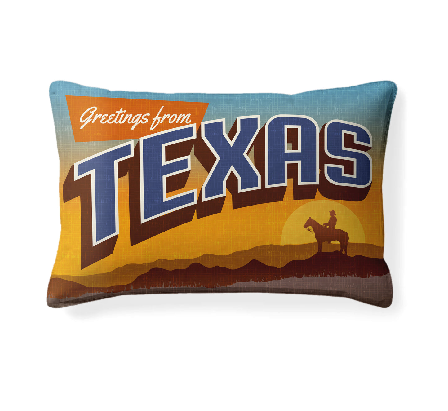 Custom Printed  20" x 14" Throw Pillow with Vintage State Postcard Design- All 50 States Available- Pillow Insert Included.